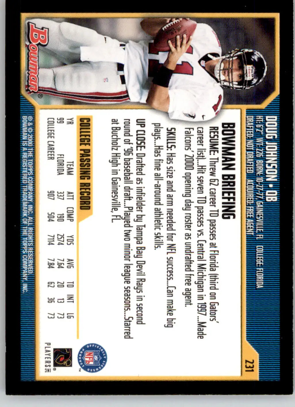 Doug Johnson - 2000 Bowman - #231 - RC Football - Football Card Single