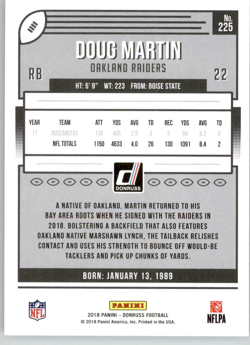 Doug Martin - 2018 Donruss - #225 - Football - Football Card Single