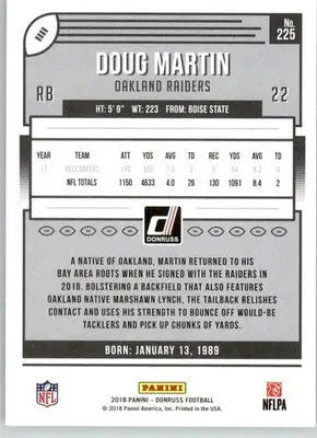 Doug Martin - 2018 Donruss - #225 - Football - Football Card Single