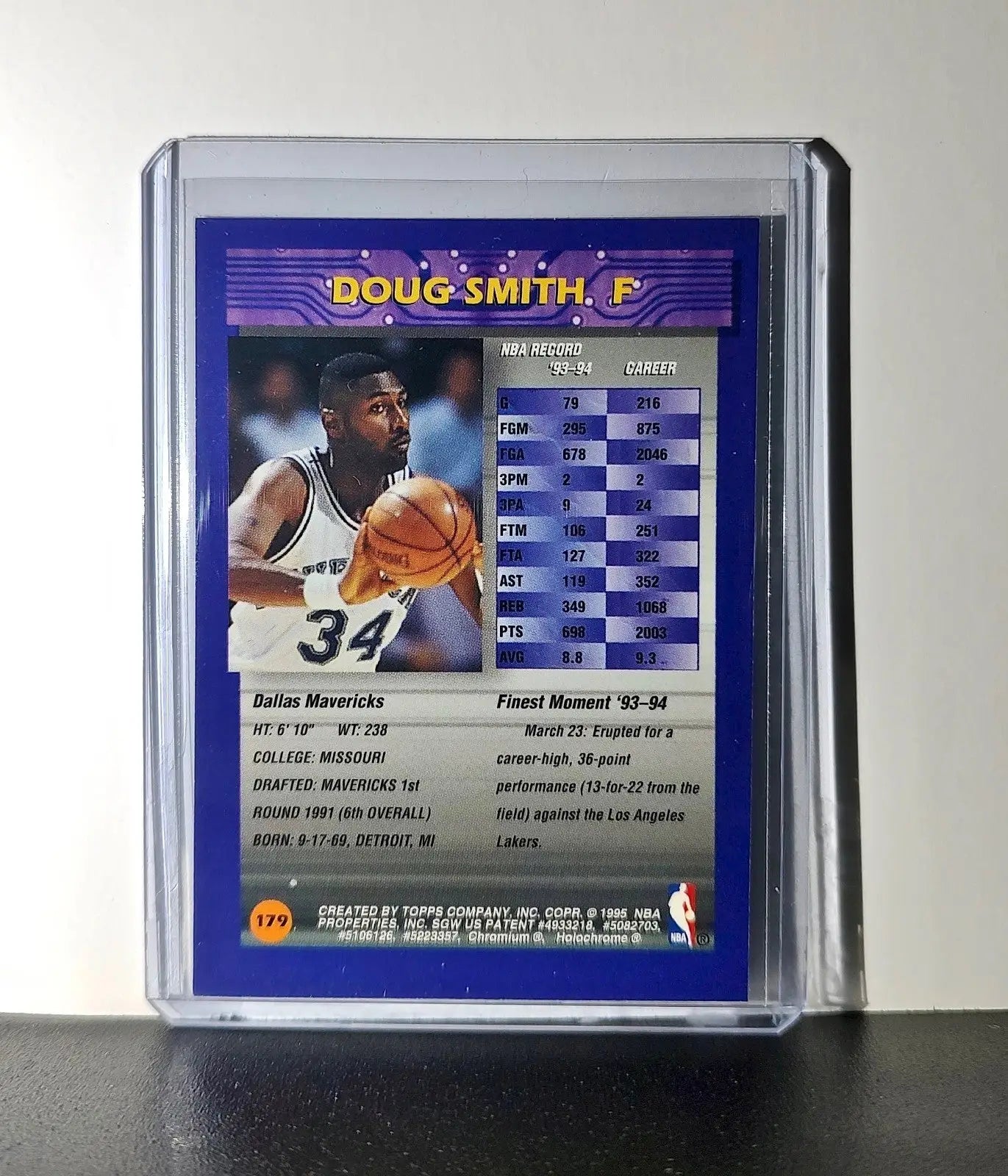 Doug Smith 1994-95 Topps Finest #179 Basketball Card