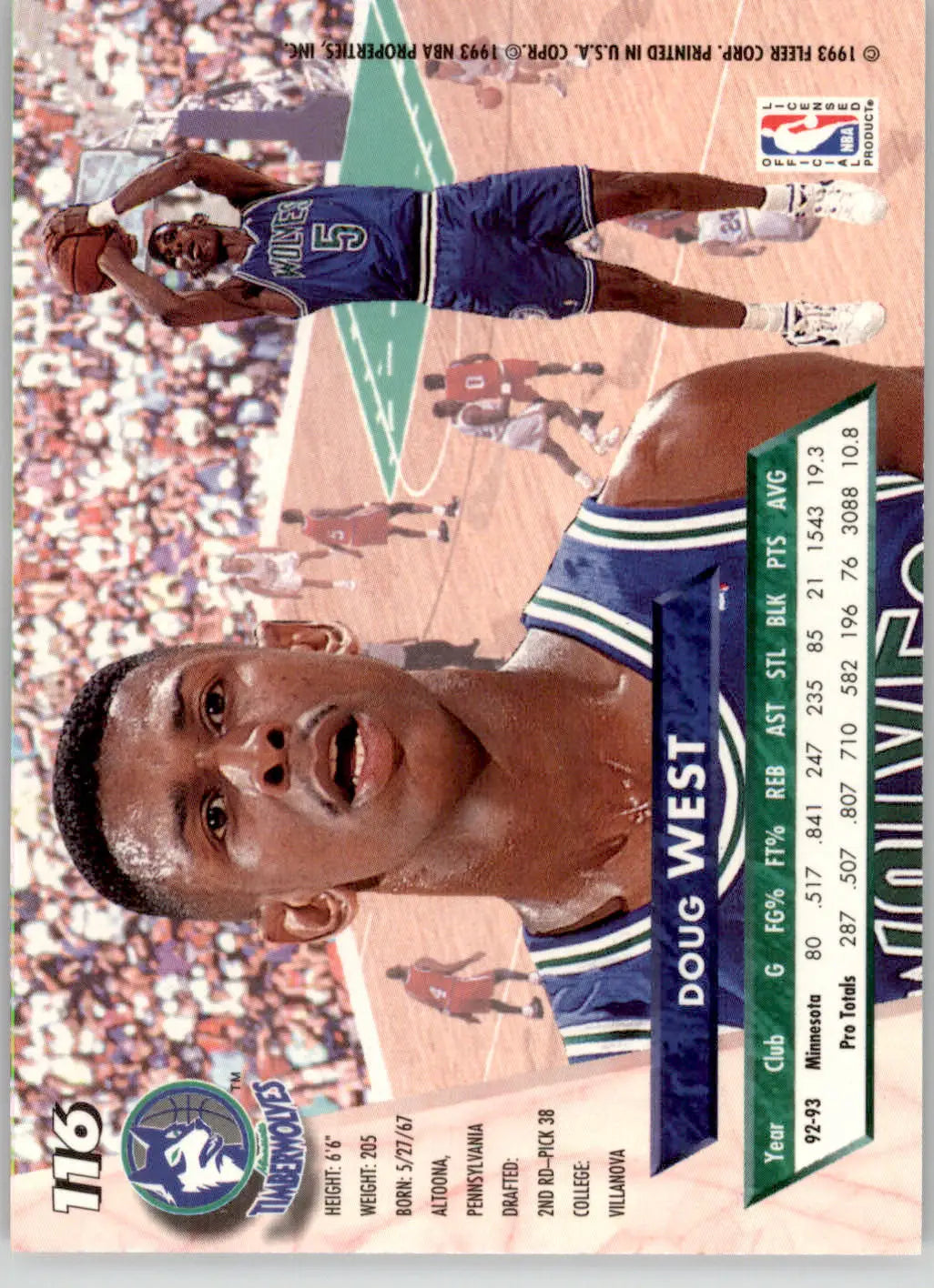 Doug West - 1993-94 Ultra - #116 - Basketball - Basketball Card Single