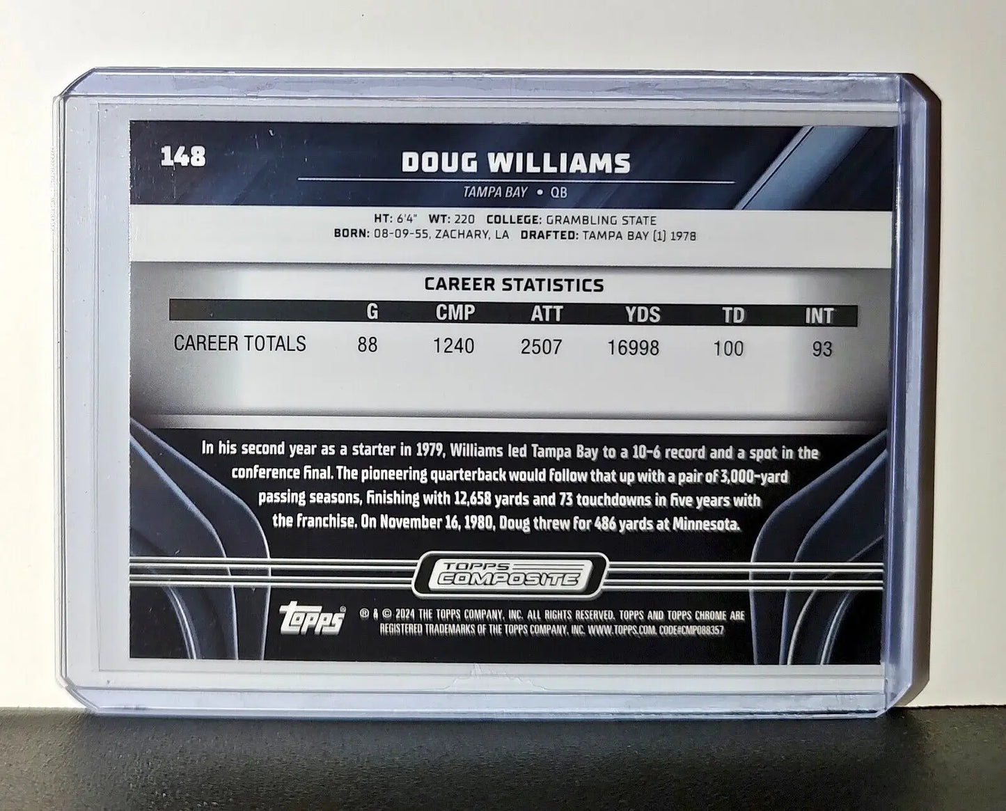 Doug Williams 2023 Topps Chrome Black NFL #148 Card Tampa Bay Buccaneers - Football Card Single