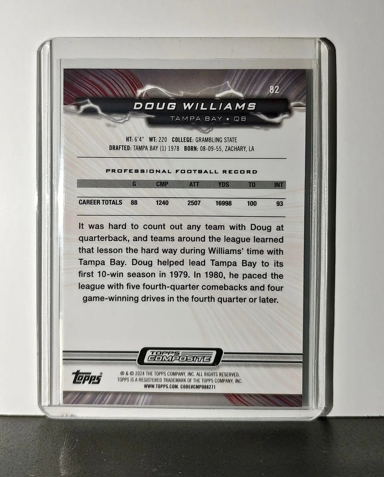 Doug Williams 2023 Topps Resurgence NFL #82 Card Tampa Bay Buccaneers