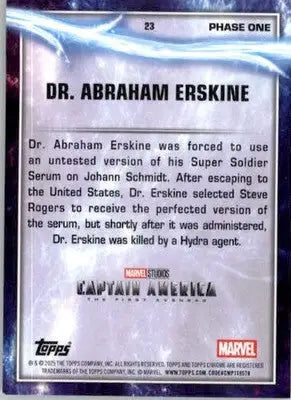 Dr. Abraham Erskine - 2025 Topps Chrome Marvel Studios - #23 - Non_sport - Non-Sports Card Single