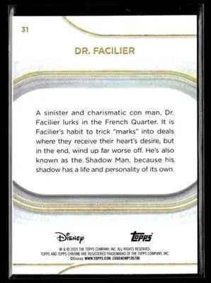 🌟 Dr. Facilier, 2025 Topps Chrome Disney Yellow Mini-Diamonds #31 🌟 - Non-Sports Card Single