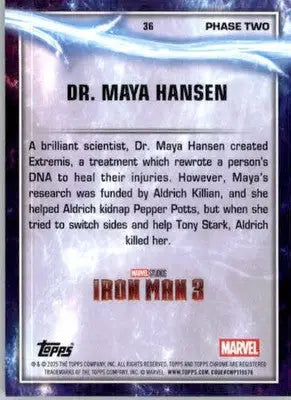 Dr. Maya Hansen - 2025 Topps Chrome Marvel Studios - #36 - Non_sport - Non-Sports Card Single