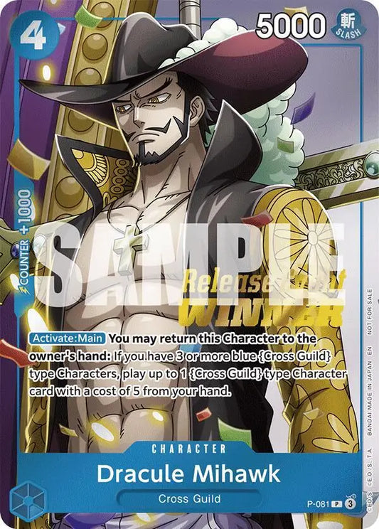 Dracule Mihawk (OP11 Release Event Winner) P-081 - One Piece Card Single