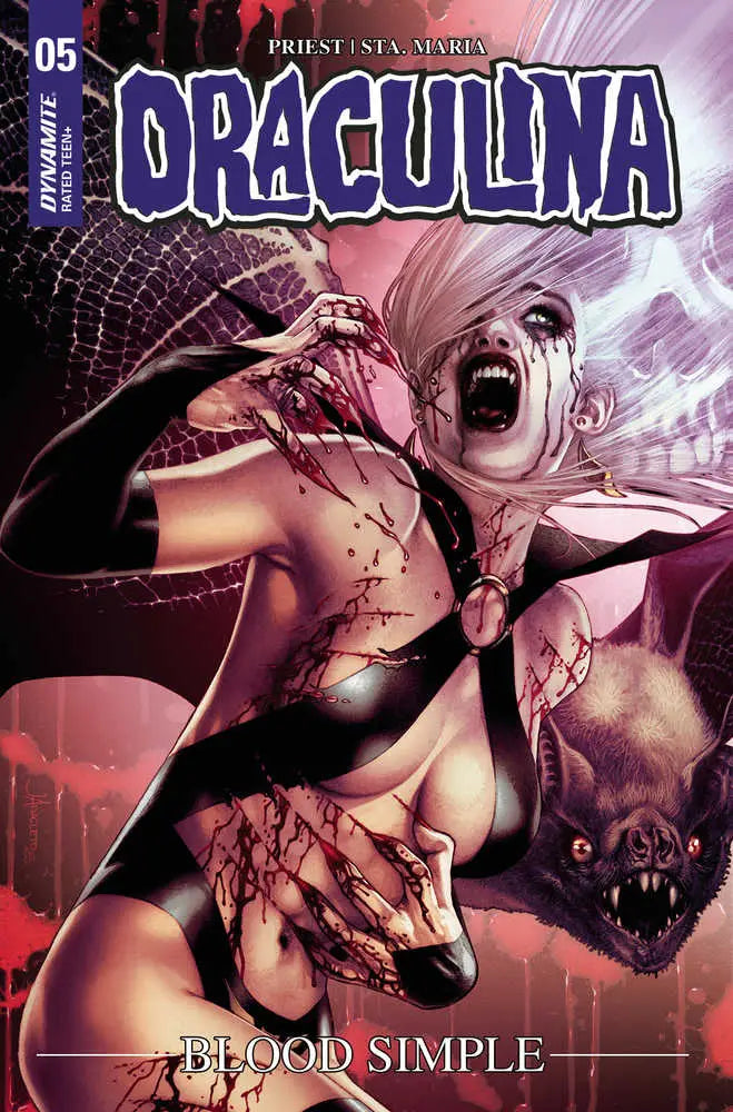 Comic book cover of Draculina #5 featuring a vampire in action for trading cards collectors