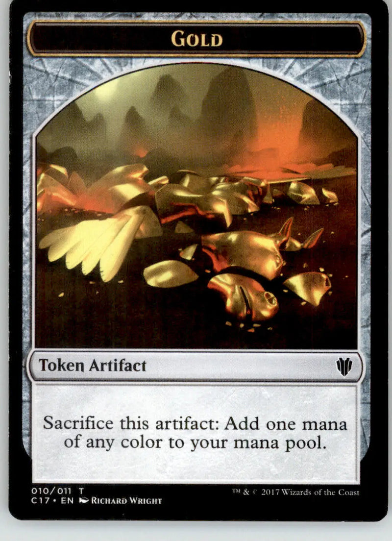 Dragon (007) // Gold Double-Sided Token - Commander 2017 - 7 // 10 - LP Magic