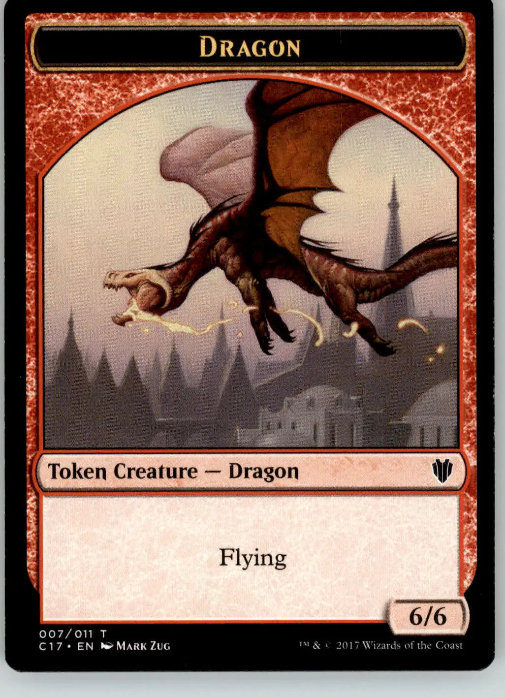 Dragon (007) // Gold Double-Sided Token - Commander 2017 - 7 // 10 - LP Magic