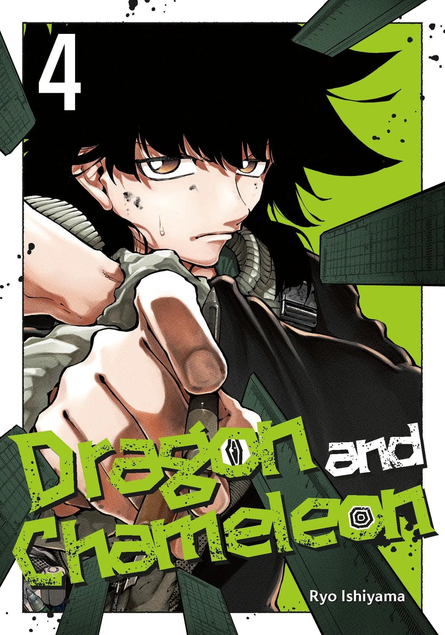 Dragon And Chameleon 04 manga volume featuring Garyo Hanagami’s black-haired character pointing forward