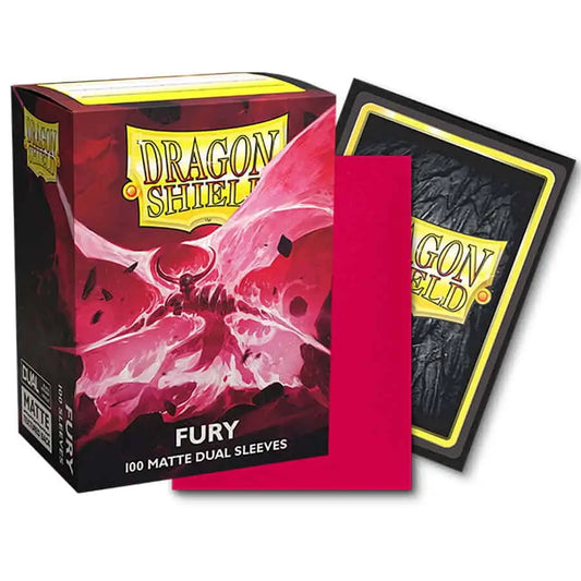 Dragon Shield Dual Matte Sleeves 100ct - ’Fury’ - Gaming Supplies - Card Sleeves