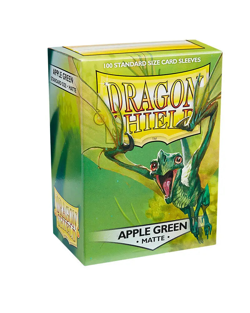 Dragon Shield Matte Apple Green card sleeves box with green dragon design for trading cards