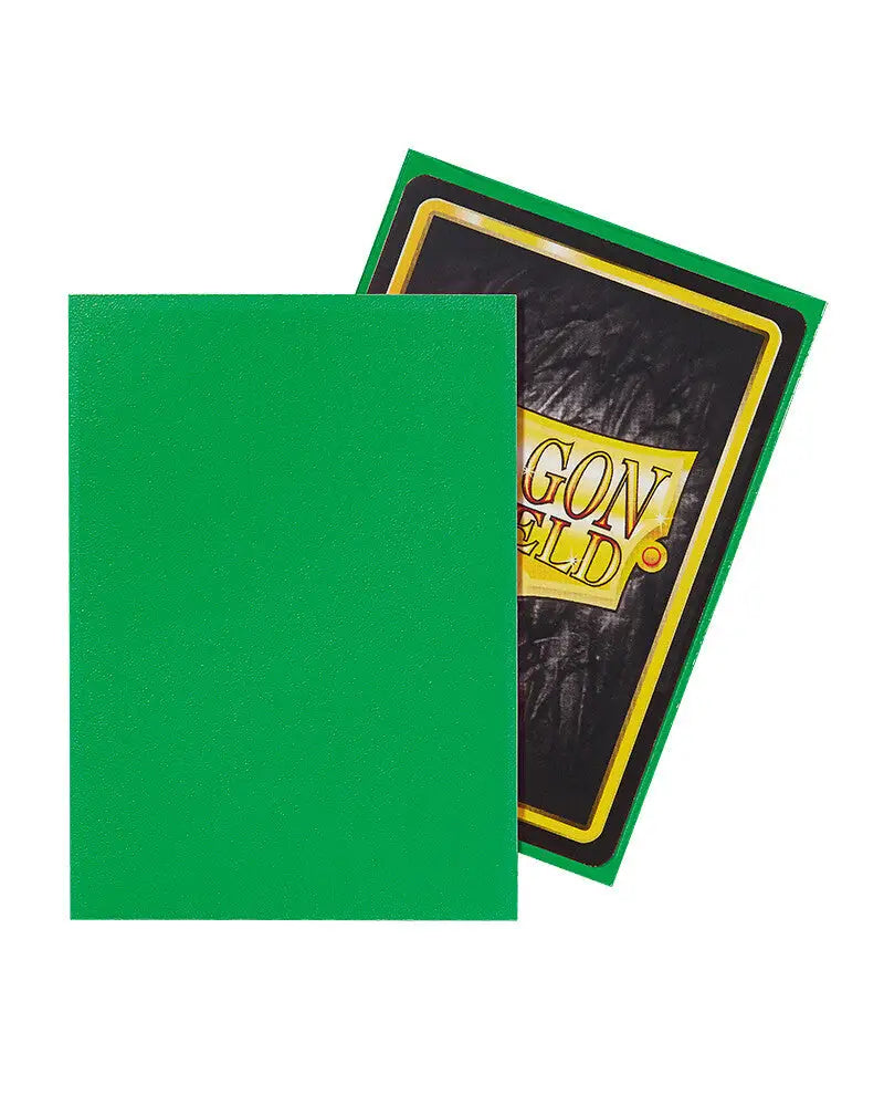 Green card sleeve protector for trading cards from Dragon Shield Matte 100