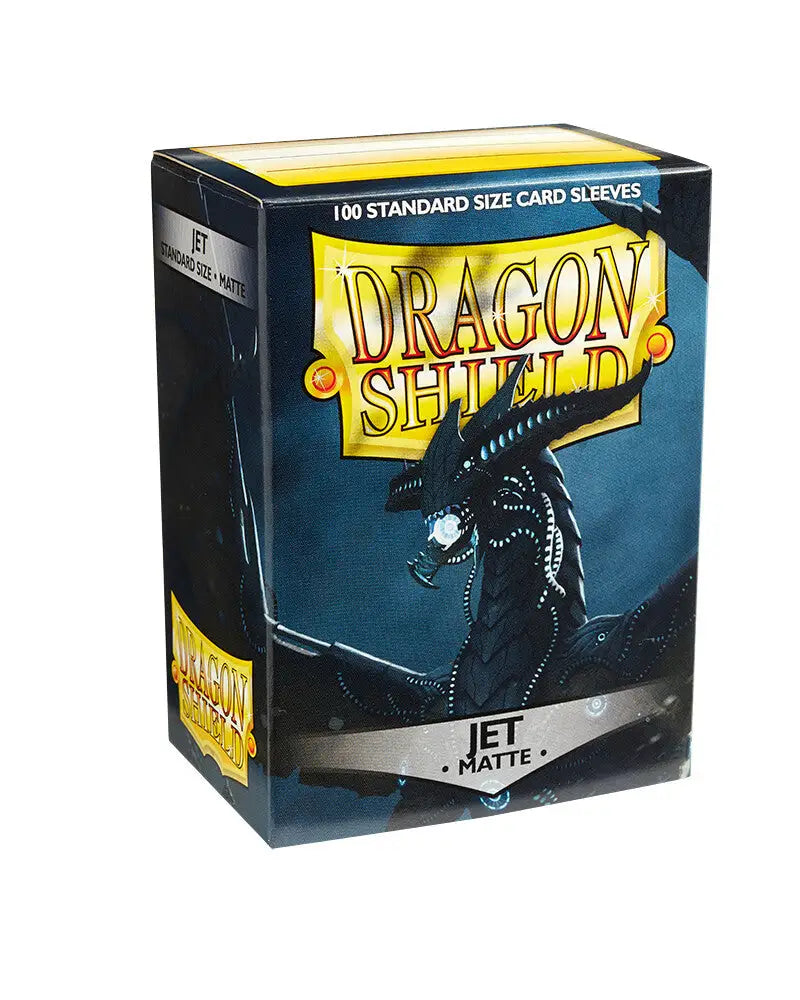Dragon Shield Jet Matte card sleeves box with black dragon silhouette for trading cards