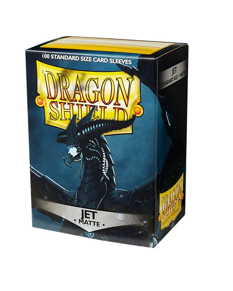 Dragon Shield Jet Matte card sleeves box with dragon silhouette design for trading cards