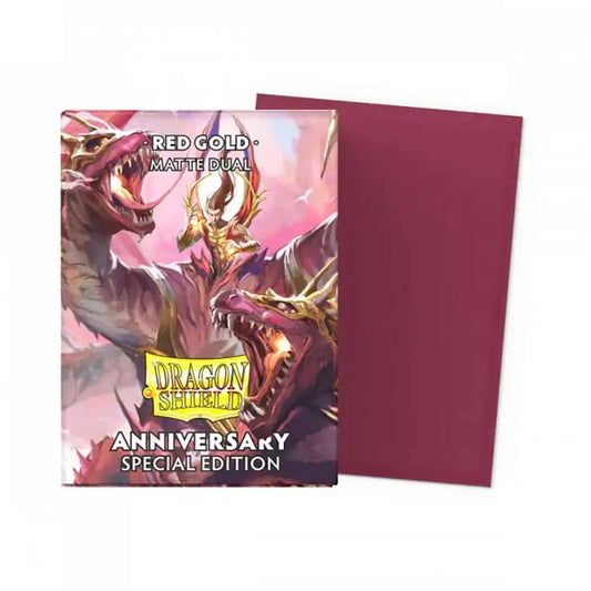 Dragon Shield Matte Dual Sleeve - Pomegranate-Gold 100ct - Gaming Supplies - Card Sleeves