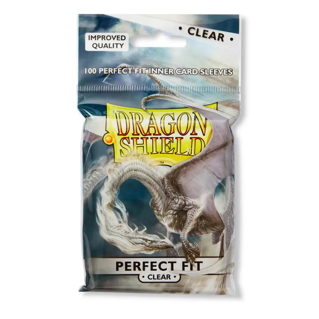 Dragon Shield Perfect Fit Sleeve - Clear ‘Sanctus’ 100ct - Gaming Supplies - Card Sleeves