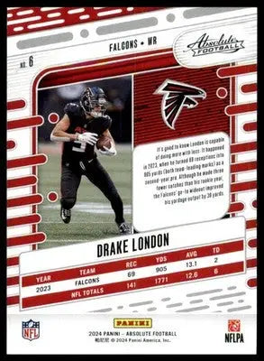 Drake London 2024 Panini Absolute Retail #6 Atlanta Falcons - Football Card Single
