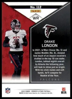 Drake London Rookie 2022 Panini Rookies & Stars #112 Atlanta Falcons - Football Card Single