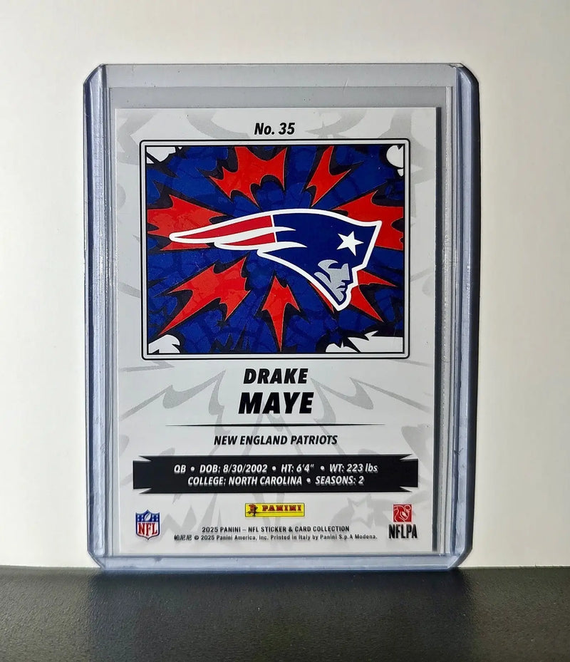 Drake Maye 2025 Panini NFL #35 Sticker Card New England Patriots