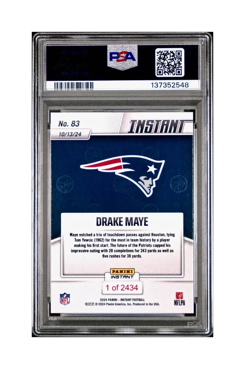 Drake Maye Rookie 2024 Panini Instant NFL #83 PSA 10 Gem Mint
