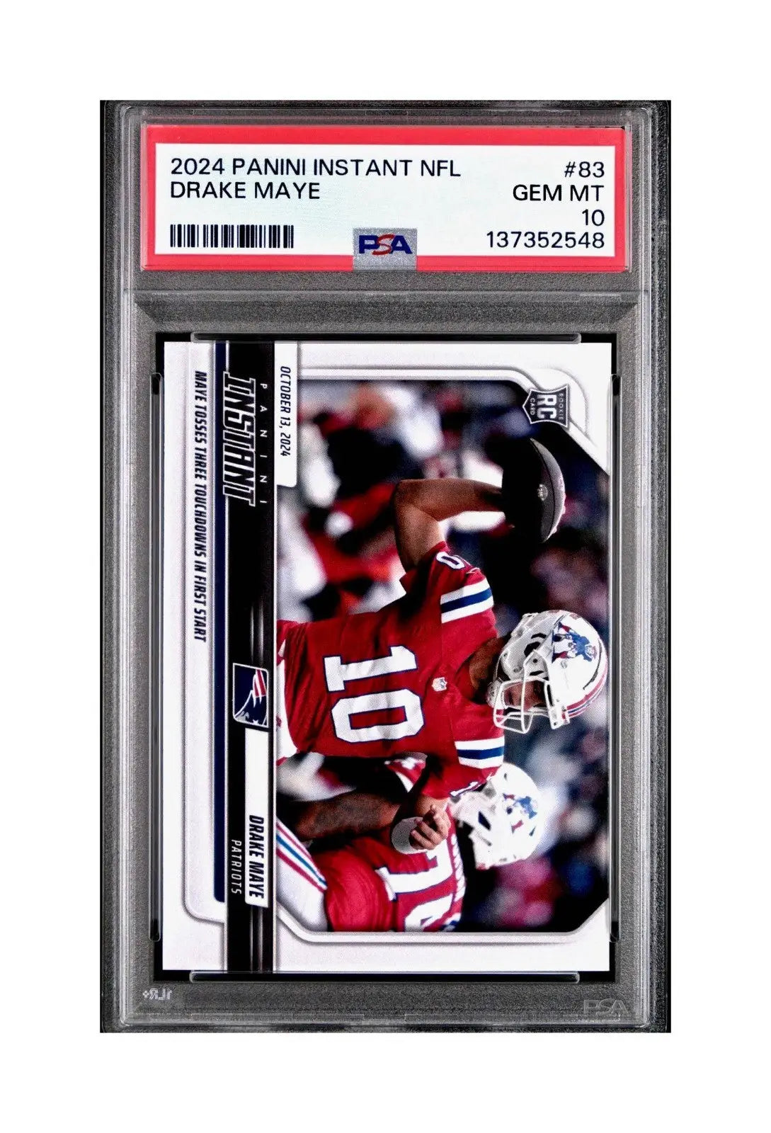 Drake Maye Rookie 2024 Panini Instant NFL #83 PSA 10 Gem Mint - Football Card Single