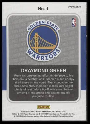 Draymond Green 2019-20 Hoops Premium Backstage Pass Blue #1 GS Warriors - Basketball Card Single