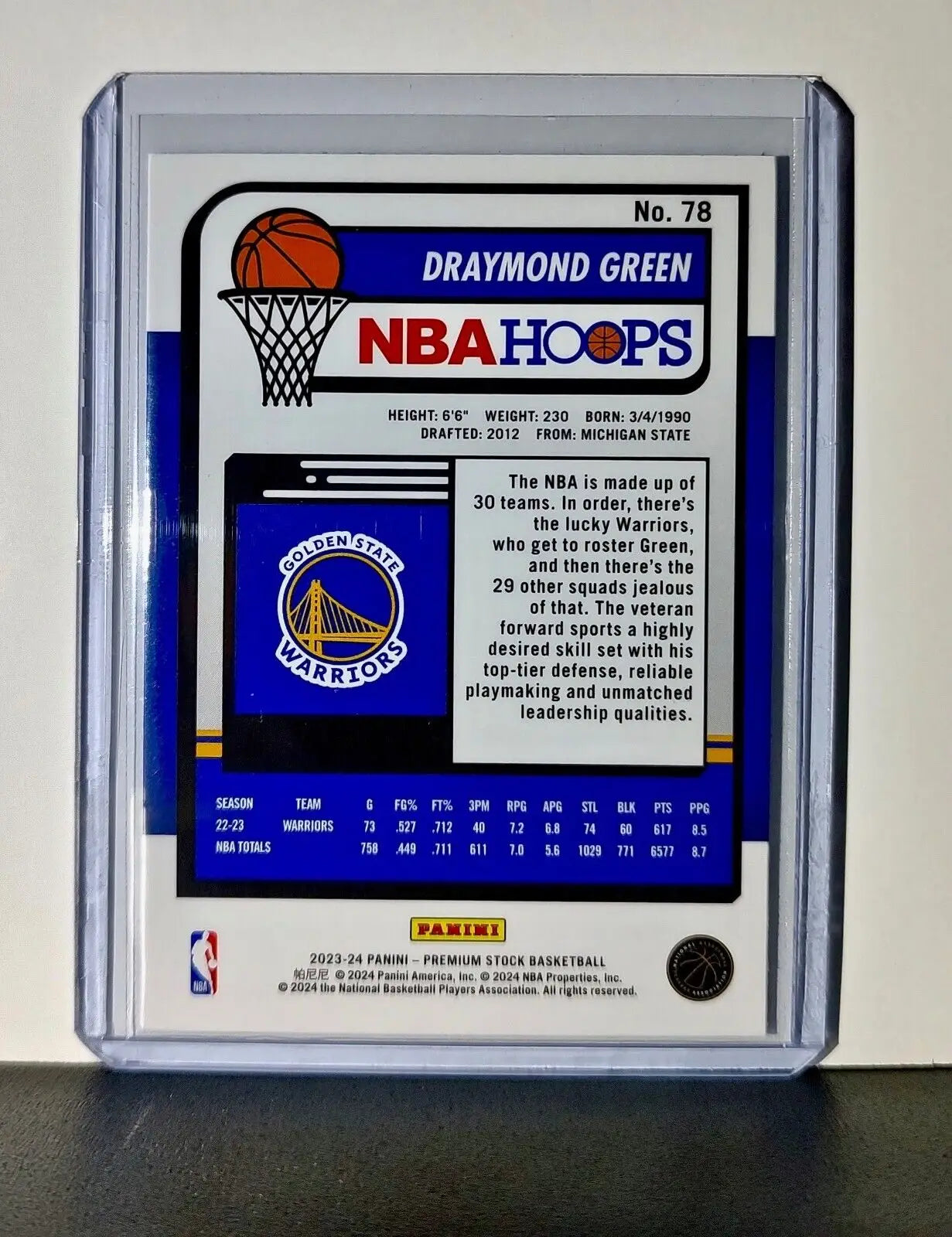 Draymond Green 2023-24 Panini Premium Stock NBA Hoops #78 Card Warriors - Basketball Card Single