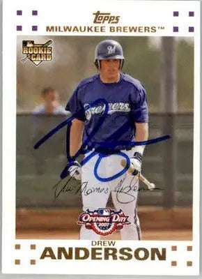 Drew Anderson - 2007 Topps Opening Day - #183 - RC AUTO Baseball - Baseball Card Single
