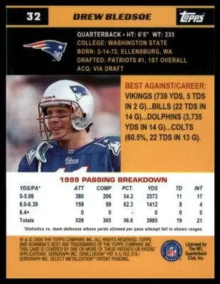 Drew Bledsoe 2000 Bowman’s Best #32 New England Patriots - Football Card Single