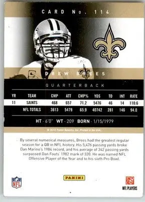 Drew Brees - 2012 Panini Prestige - #114 - Football - Football Card Single