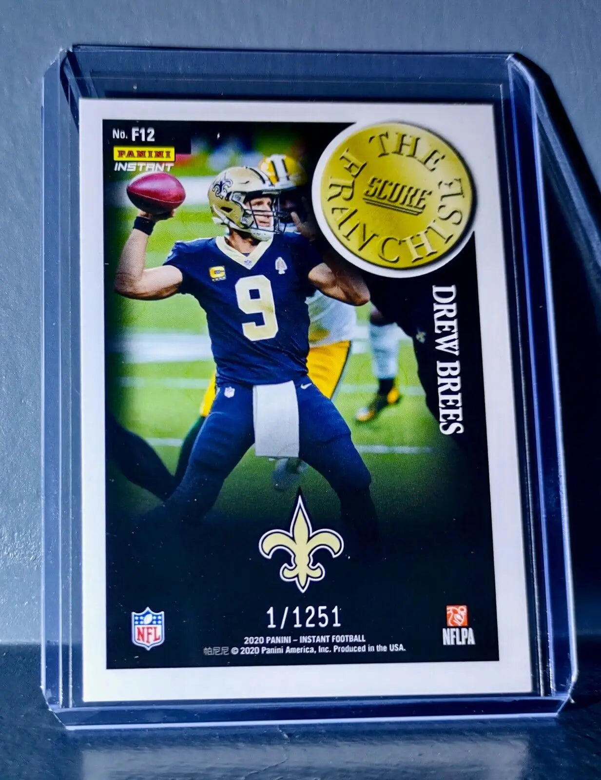 Drew Brees 2020 Panini NFL Instant Score The Franchise #12 Card 1/1251 - Football Card Single
