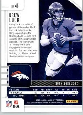 Drew Lock - 2020 Panini Absolute - #45 - Retail Football