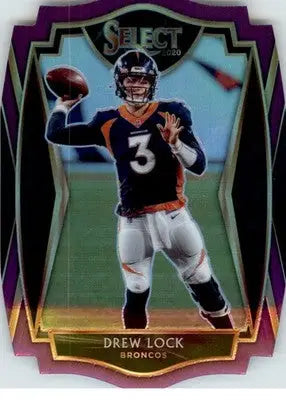 Drew Lock - 2020 Panini Select - #126 - Purple Prizm Die Cut Football - Football Card Single