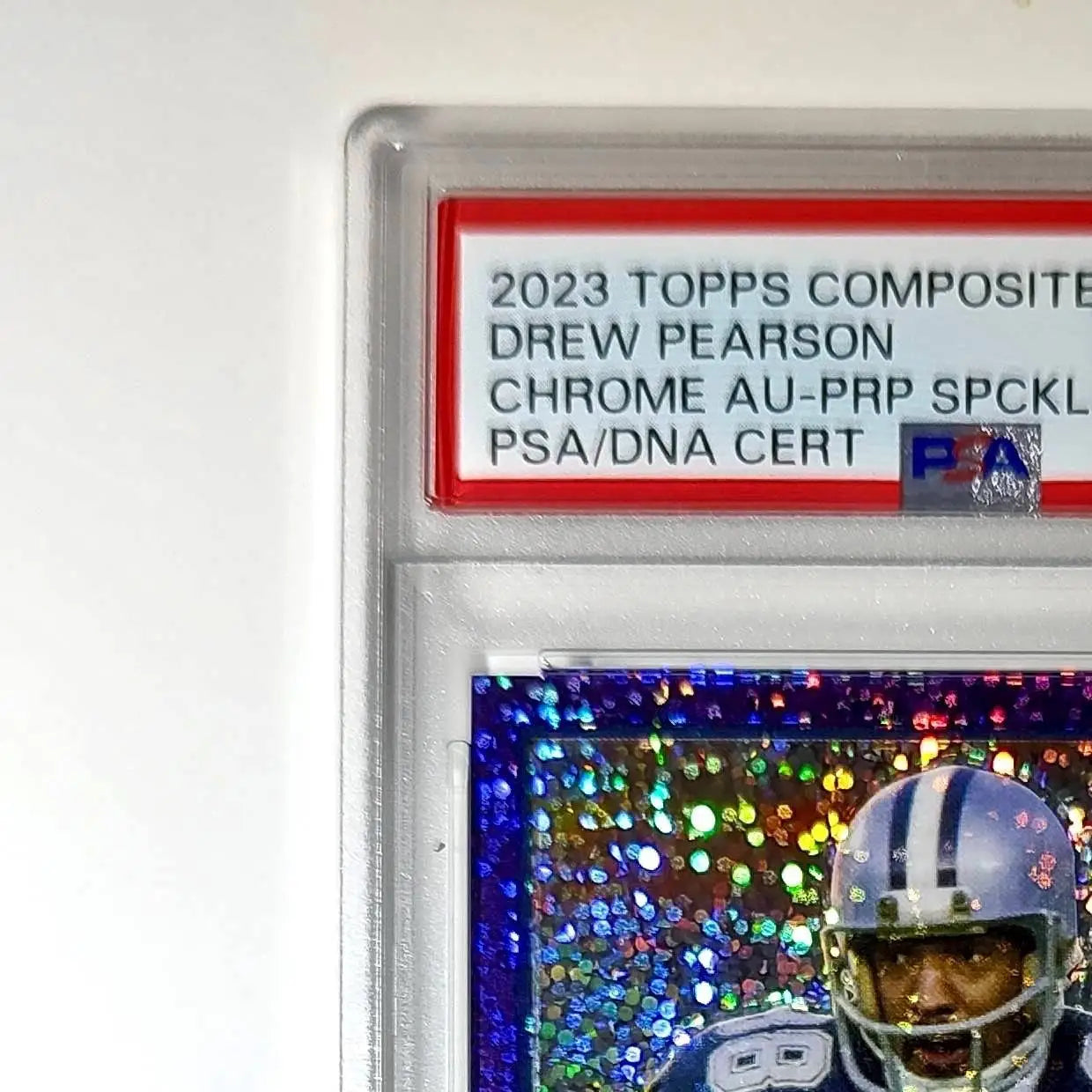 Drew Pearson 2023 Topps #TCA-DPE Chrome Purple Speckle 19/199 PSA 10 Auto 9 - Football Card Single
