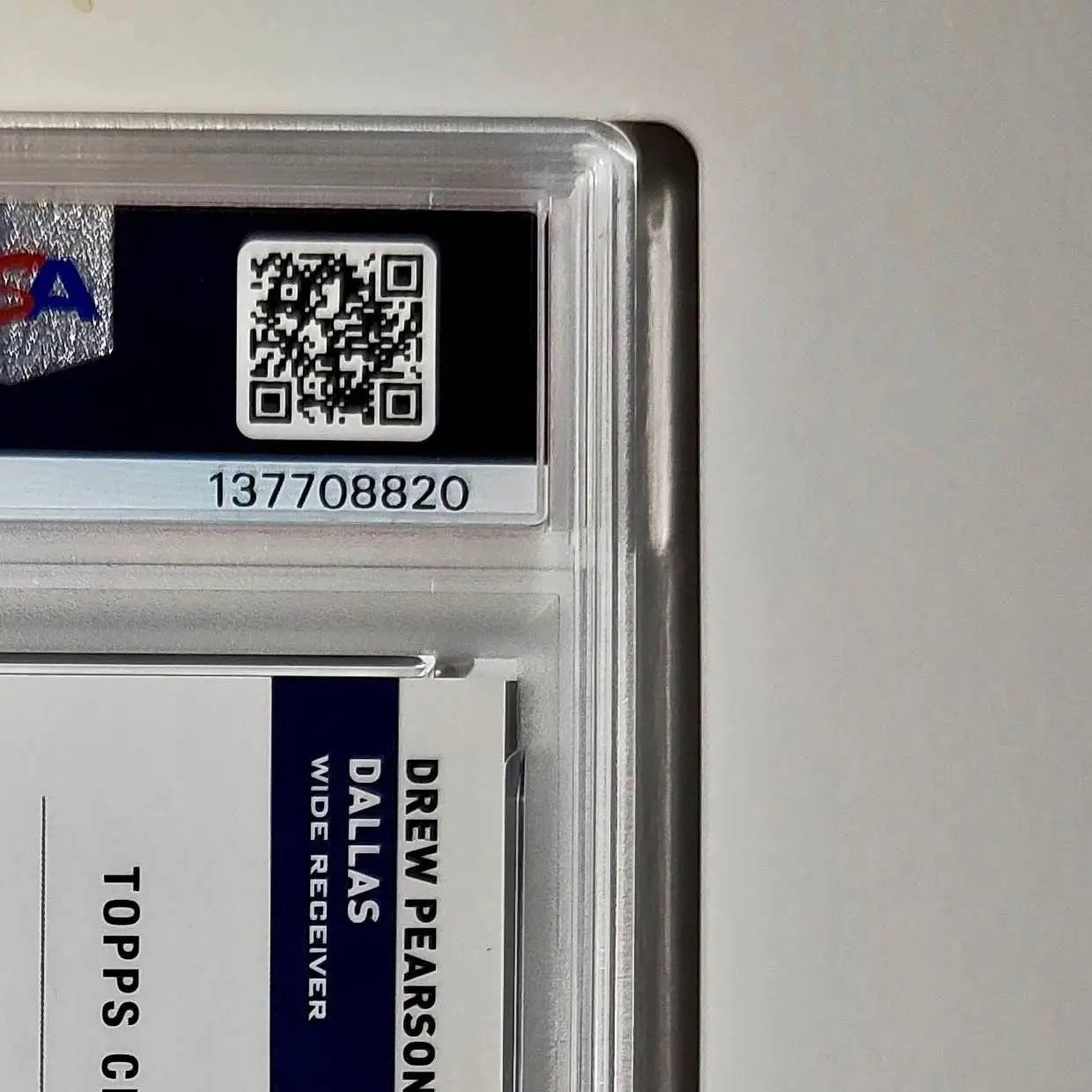 Drew Pearson 2023 Topps #TCA-DPE Chrome Purple Speckle 19/199 PSA 10 Auto 9 - Football Card Single