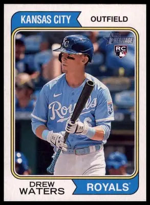 Drew Waters Rookie 2023 Topps Heritage #96 Kansas City Royals - Baseball Card Single