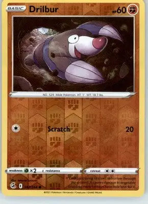Drilbur - SWSH08: Fusion Strike - 147/264 - Reverse Holo LP - Pokémon Card Single