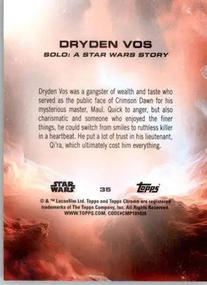 Dryden Vos - 2025 Topps Chrome Sapphire Edition Star Wars - #35 - Non_sport - Non-Sports Card Single