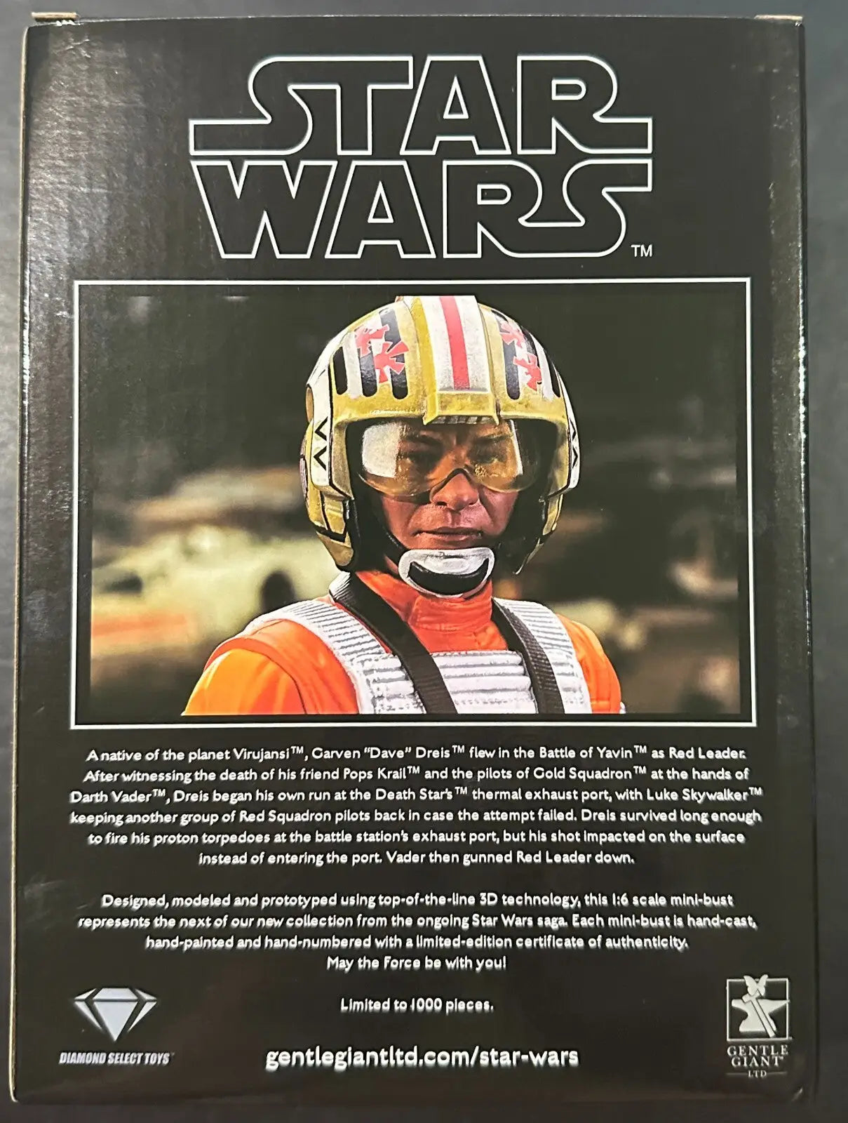 Gentle Giant Star Wars Hope Red Leader Mini Bust action figure box display