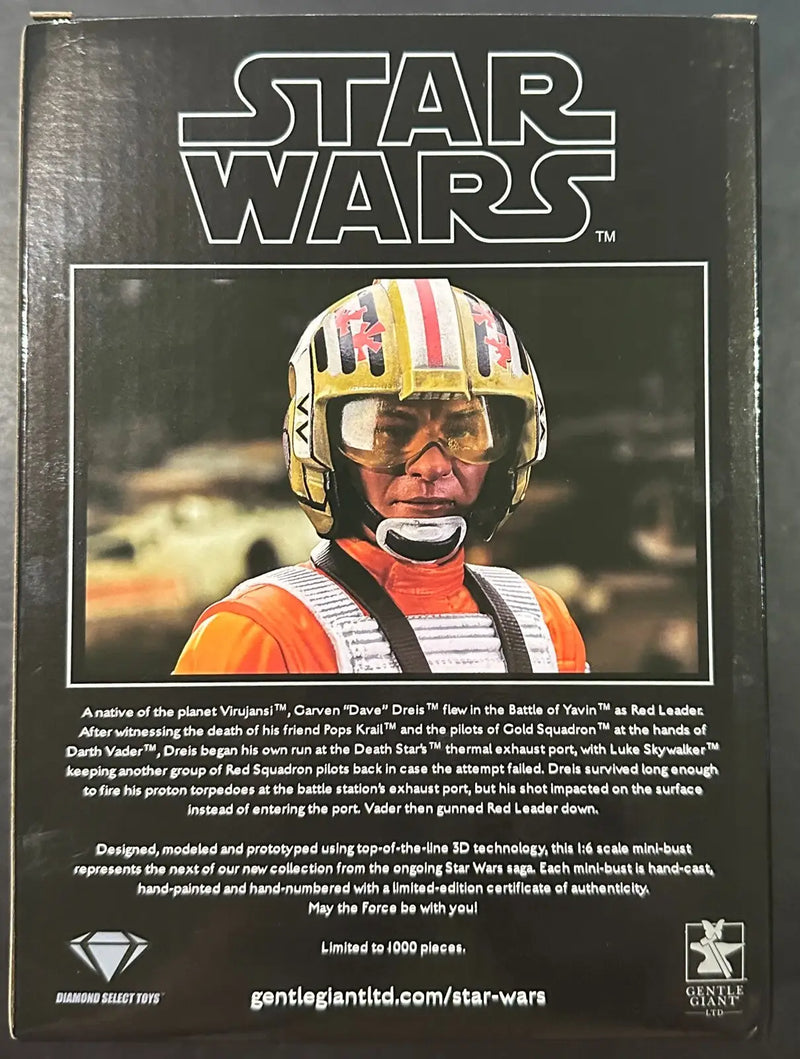 Gentle Giant Star Wars Hope Red Leader Mini Bust action figure box display