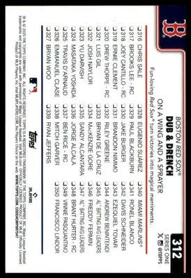 Dub Drench: On a Wing and a Sprayer 2025 Topps #312 Boston Red Sox - Baseball Card Single