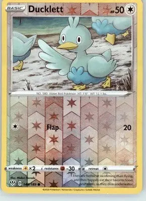 Ducklett - SWSH03: Darkness Ablaze - 148/189 - Reverse Holo LP - Pokémon Card Single