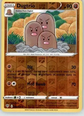 Dugtrio - Darkness Ablaze - 085/189 - Reverse Holo LP Pokemon - Pokémon Card Single