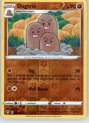Dugtrio - SWSH03: Darkness Ablaze - 085/189 - Reverse Holo LP - Pokémon Card Single