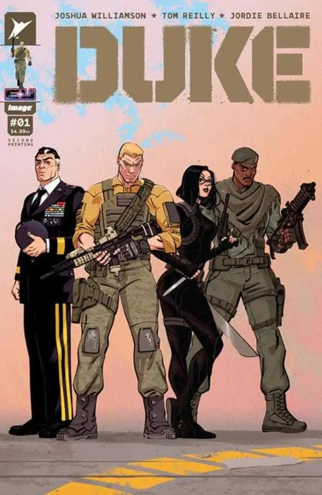 Comic book cover of Duke #1 2nd Print by Tom Reilly, featuring armed tactical characters