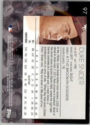 Duke Snider - 2001 Topps American Pie - #97 - Baseball - Baseball Card Single
