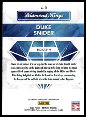 Duke Snider 2023 Donruss Diamond Kings #9 Brooklyn Dodgers - Baseball Card Single
