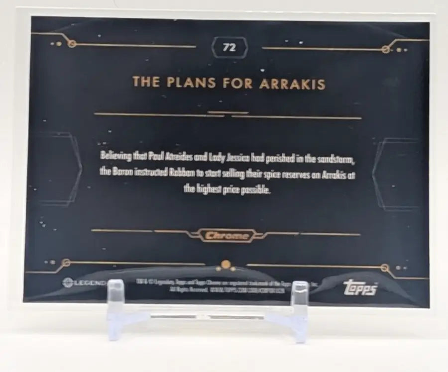 Dune Chrome 2024 Topps The Plans For Arrakis Beige Pulsar Hobby Exclusive - Other